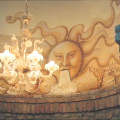 decorazione murale bagno villa privata Zevio (VR)